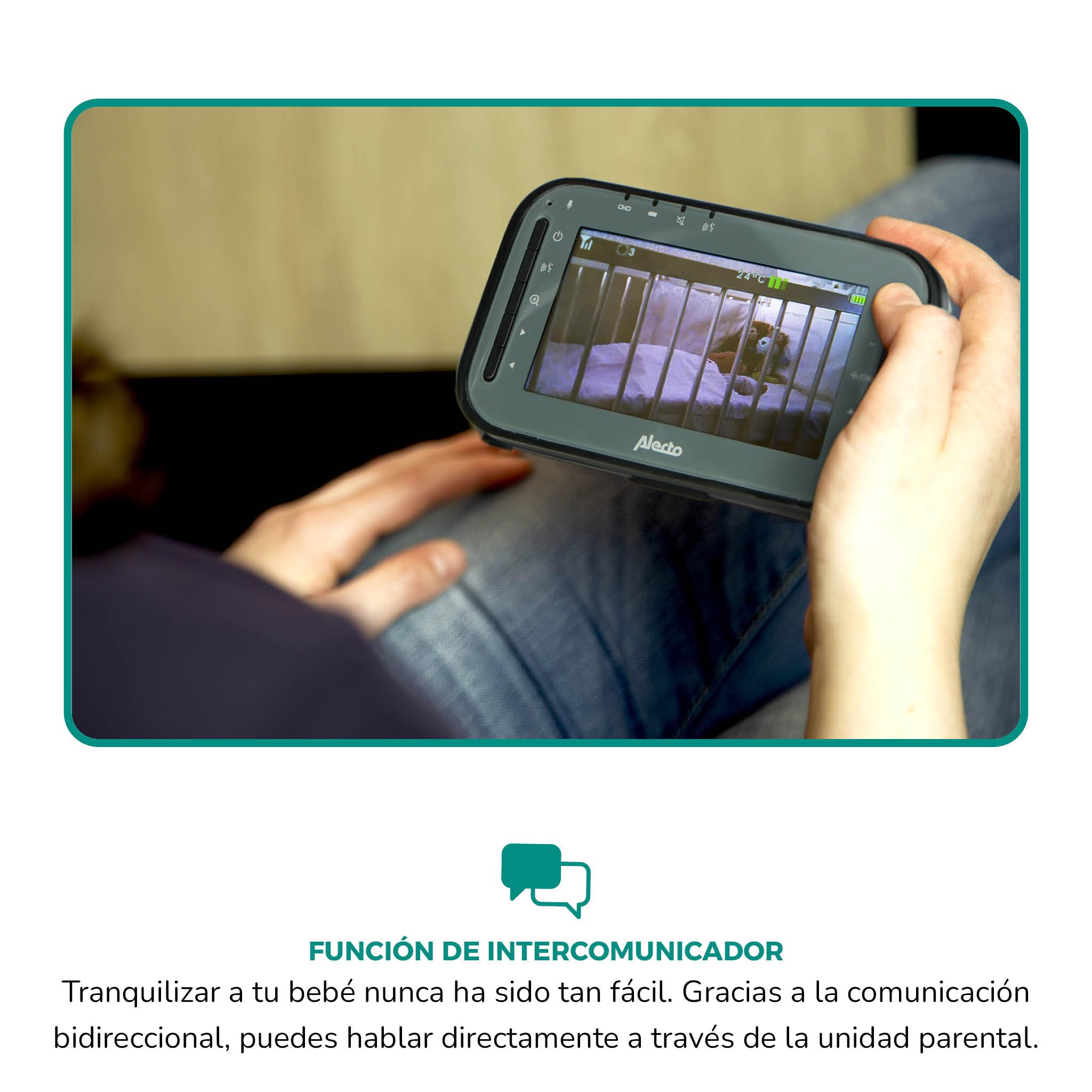 Alecto DVM200MBK Vigilabebés inalámbrico con cámara controlable - Vigilabebés 100% libre de interferencias - Monitor de bebé para interiores con visión nocturna y alto alcance de hasta 300 metros - 11
