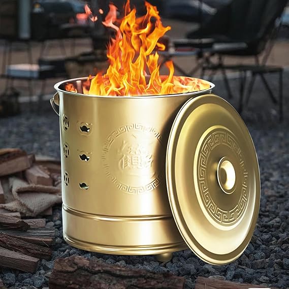 Burning Barrels for Outside Stainless Portable Bucket