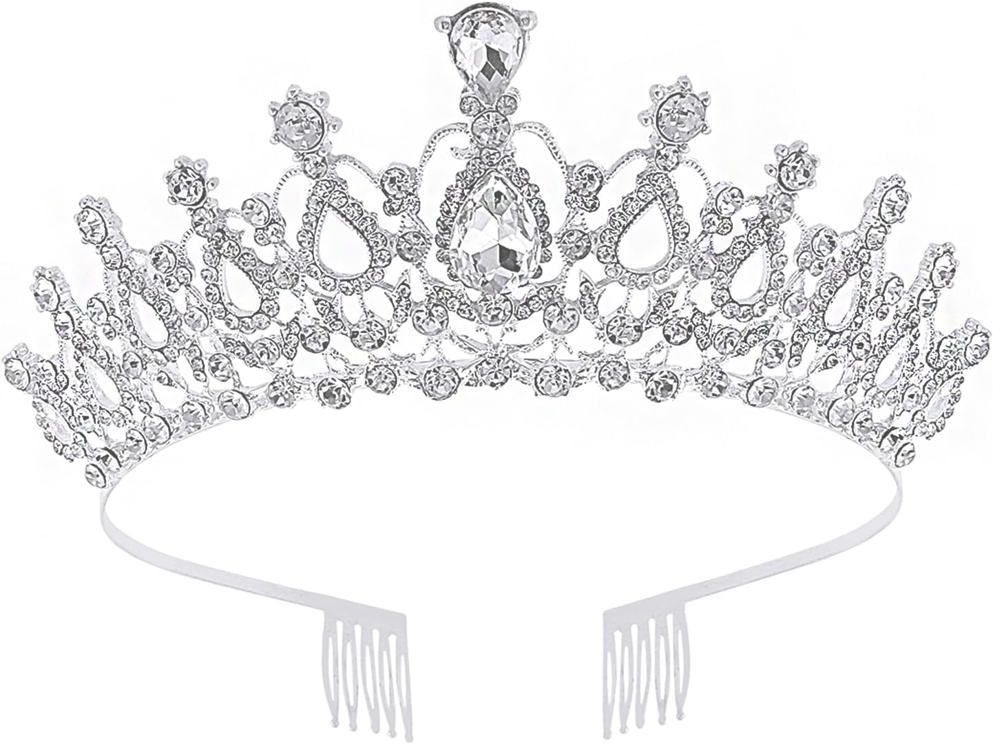 Tiara for Women and Girls Silver Gold Plated Crown for Women Floral Crystal Studded Bridal Wedding Crown Tiaras for Women and Girls Gift For Women & Girls Valentine Gift for Girls