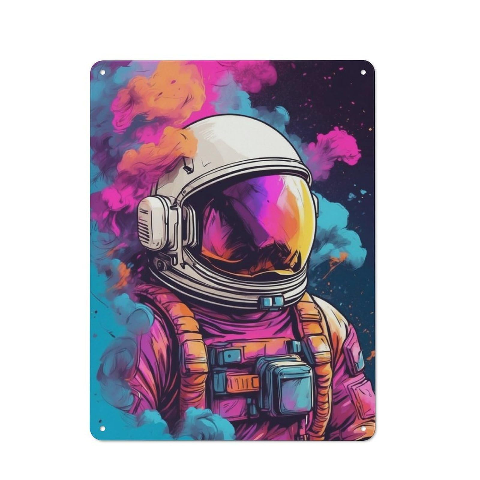 Junmoney Space Is Smoke Vintage Tin Sign 40X30cm With For Man Cave Or Games Room, Suited To Wall Displays In Games Rooms And Man Caves