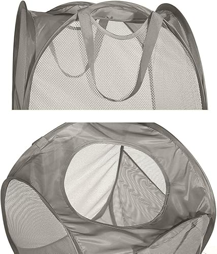 Miniatura 92 de BATTOO Cesta plegable de malla fuerte de lujo con bolsillo lateral plegable para lavandería, baño, habitación de los niños, dormitorio universitario