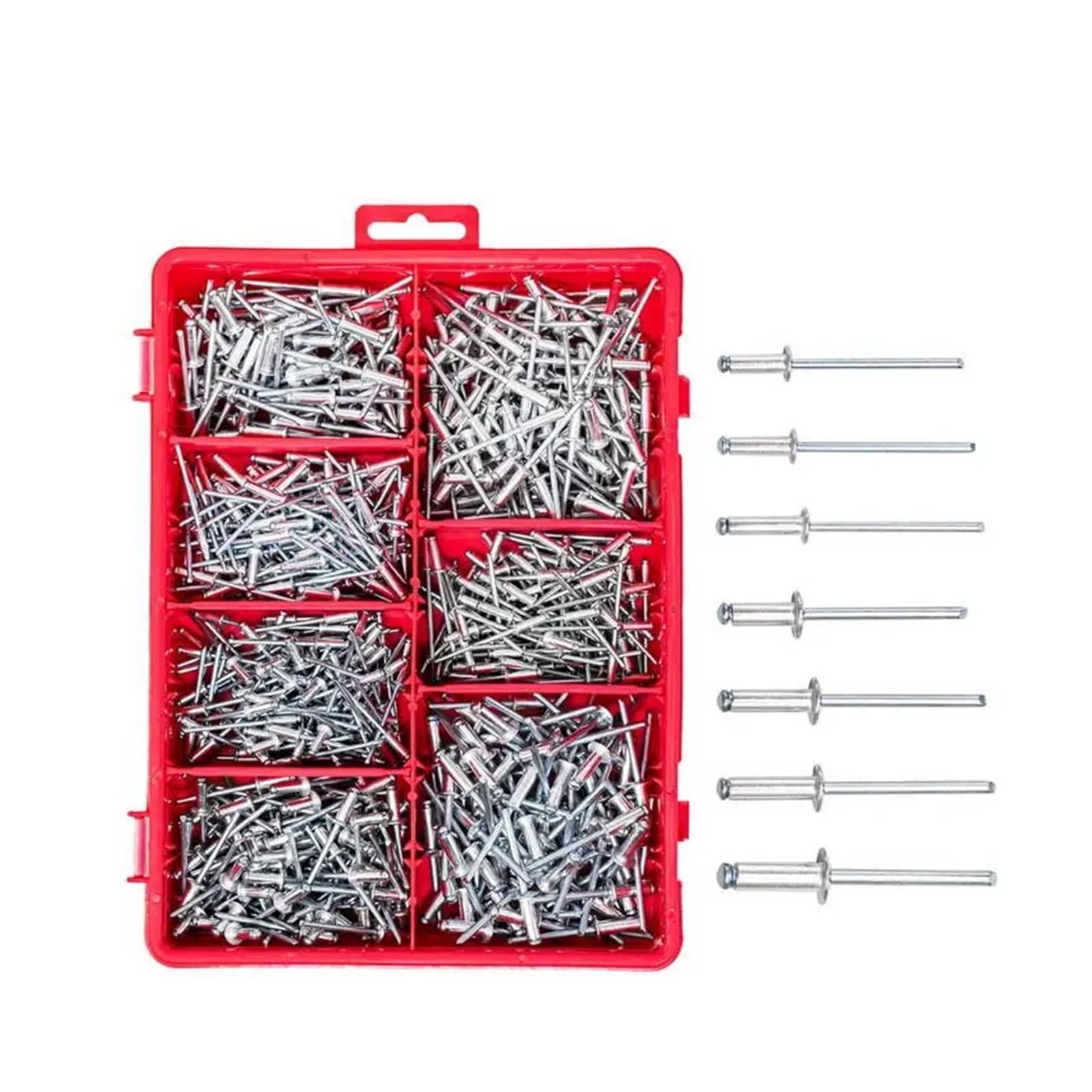 Kit surtido de remaches ciegos con cabeza de cúpula de aluminio de cabeza pequeña, 570 piezas + taladro, 3 piezas de clavos de cobre Remaches