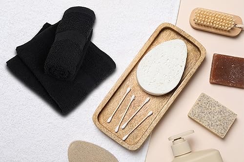 Miniatura 3 de Paquete de 24 toallas de salón negras de algodón a prueba de blanqueador, paquete de 24 toallas de pelo negro, toallas de mano de algodón negro a