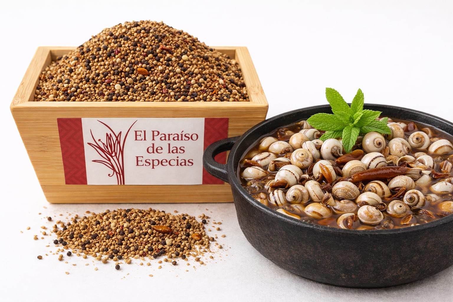 El Paraíso de las Especias Caracoles Extra Sevillano 1000 grs Mezcla con Pimienta Negra y Guindilla