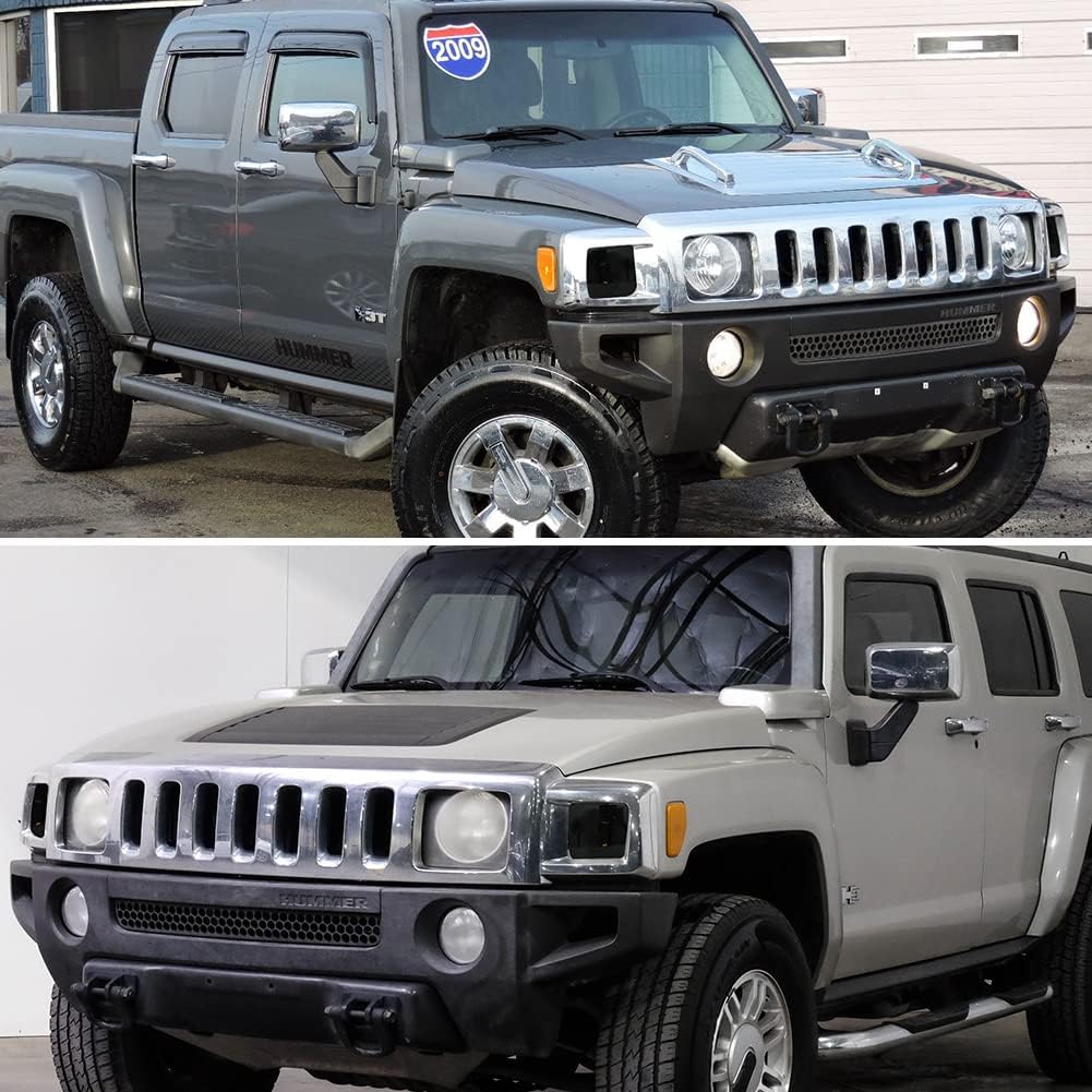 Smoked Lens Housing Assembly Kit Compatible with 2006-2010 Hummer H3 H3T Front Bumper Corner Side Marker Parking Turn Signal Lights