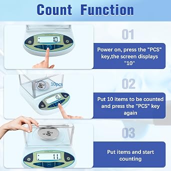 FOUR E'S SCIENTIFIC Lab Scale 300g x 0.001g Accuracy with Windshield | Analytical Balance, 10 Weighing Modes, Tare, Counting & Calibration Functions, for Lab, Jewelry, Kitchen Use