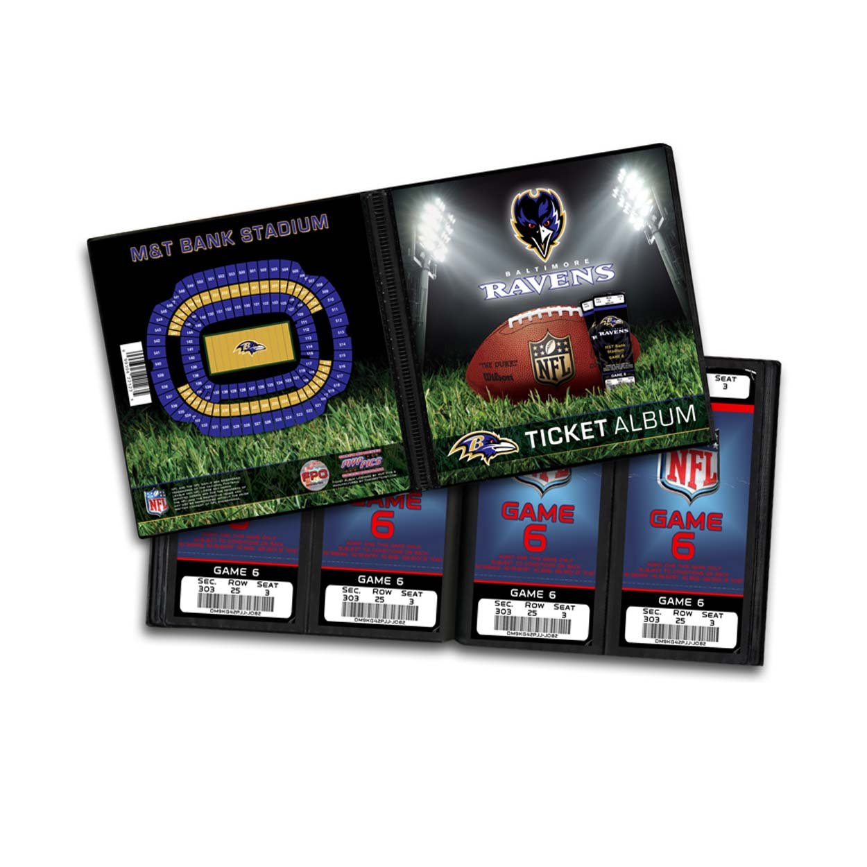 NFL Arizona Cardinals Album de tickets classeur de collection memorabilia football