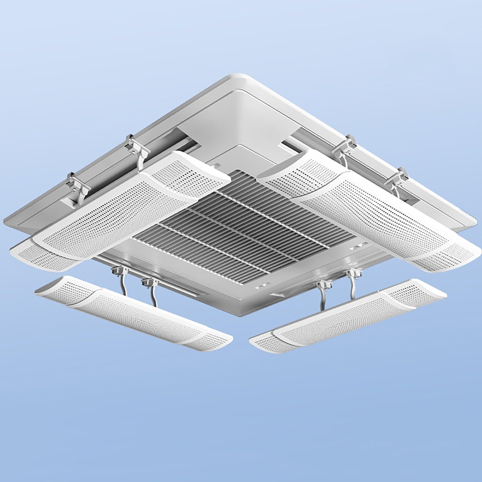 YCYHXJB 4Pcs Ceiling Vent Deflector, Extendable Air Conditioner Deflector, Central Air Conditioning Wind Baffle, Snap-On Fastening