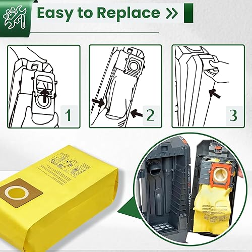 Miniatura 6 de Paquete de 12 bolsas de repuesto para aspiradora Hoover HushTone Commercial CU2 CH54113, CH54115 Series  Filtración de doble capa y diseño a prueba