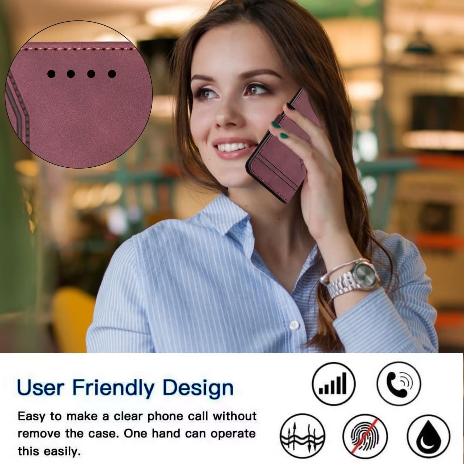 SEAHAI Custodia In Pelle Per Xiaomi Redmi Note 12 5G / Poco X5 5G - Portafoglio Con Supporto E Chiusura Magnetica, Antishock, Rosso