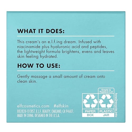 Miniatura 7 de e.l.f. SKIN Holy Hydration! Crema facial, sin fragancia, suave, no grasosa, ligera, nutritiva, hidrata, suaviza, se absorbe rápidamente, adecuada