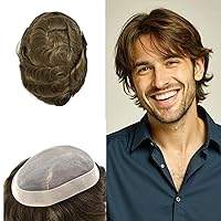 Vista 9 de Mens Toupee Hair Piece For Men Fine Mono Men Hair System Toupee For Men Hair Piece Real Human Hair System For Men Protesis Capilar Para Hombre 6x9