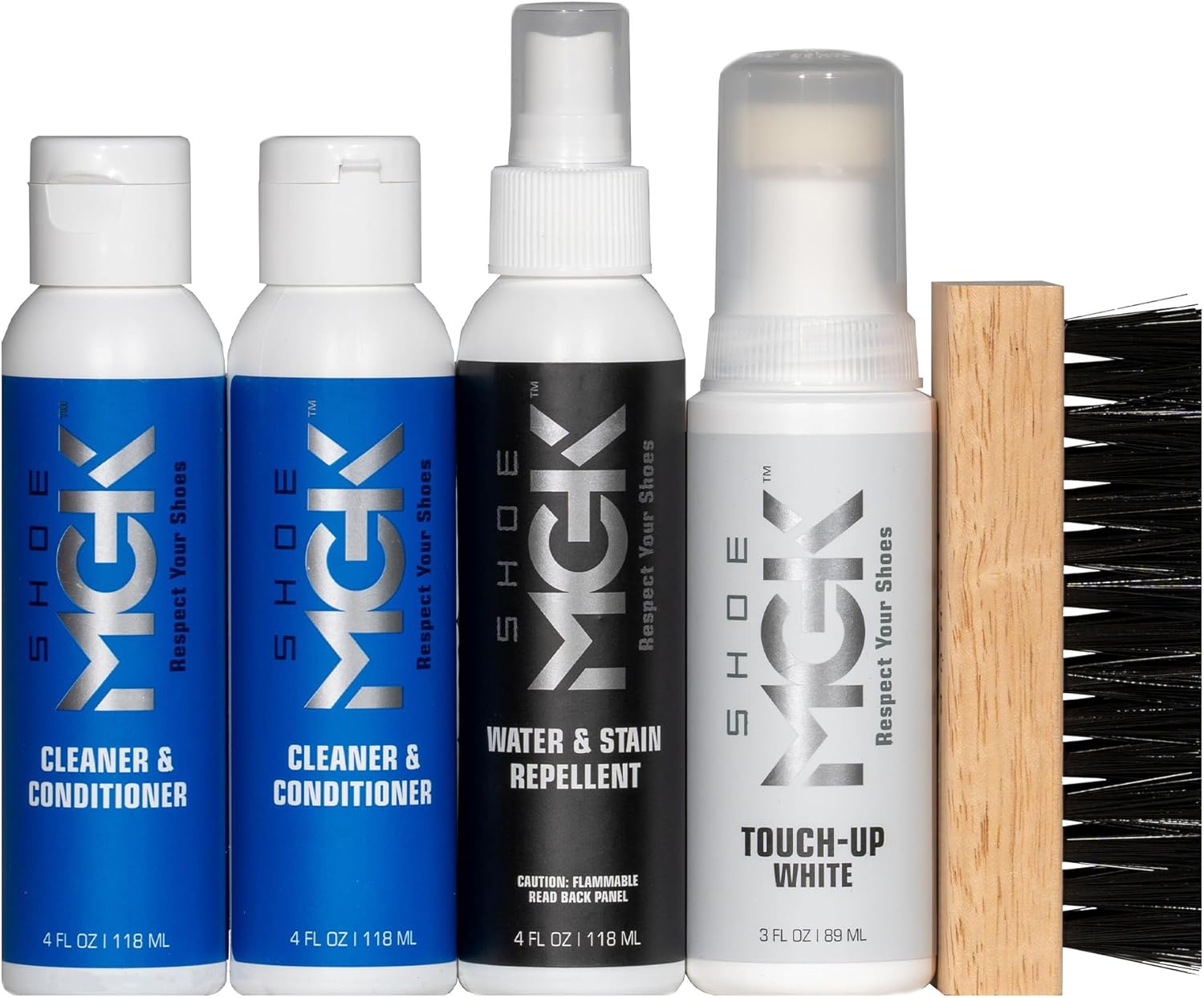 Shoe MGK MVP Shoe Cleaner Kit Shoe Cleaner & Conditioner, Water & Stain Repellent, White Touch Up & Brush