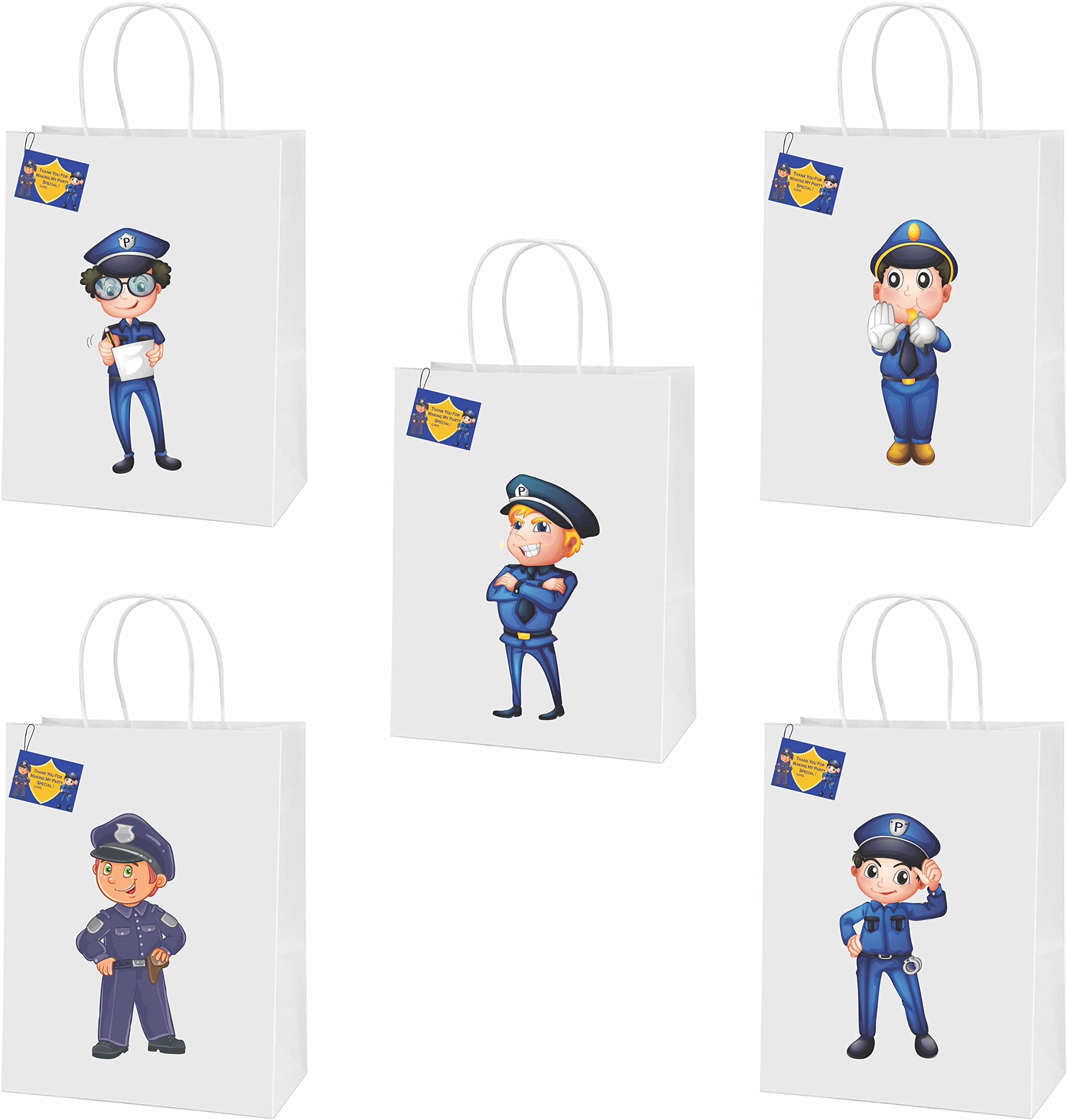 Police Theme Stickered Return Gift Bags For Police Birthday Decoration For Boys & Girls | Perfect Birthday Theme Return Gifts | Pack of 10 (B0C6GX9DXB) Amazon Price History, Amazon Price Tracker