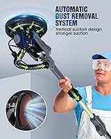 Vista 3 de Lijadora de paneles de yeso, lijadora eléctrica de paneles de yeso de 7.2 A con colección de polvo al vacío, luz LED, pantalla digital de 6