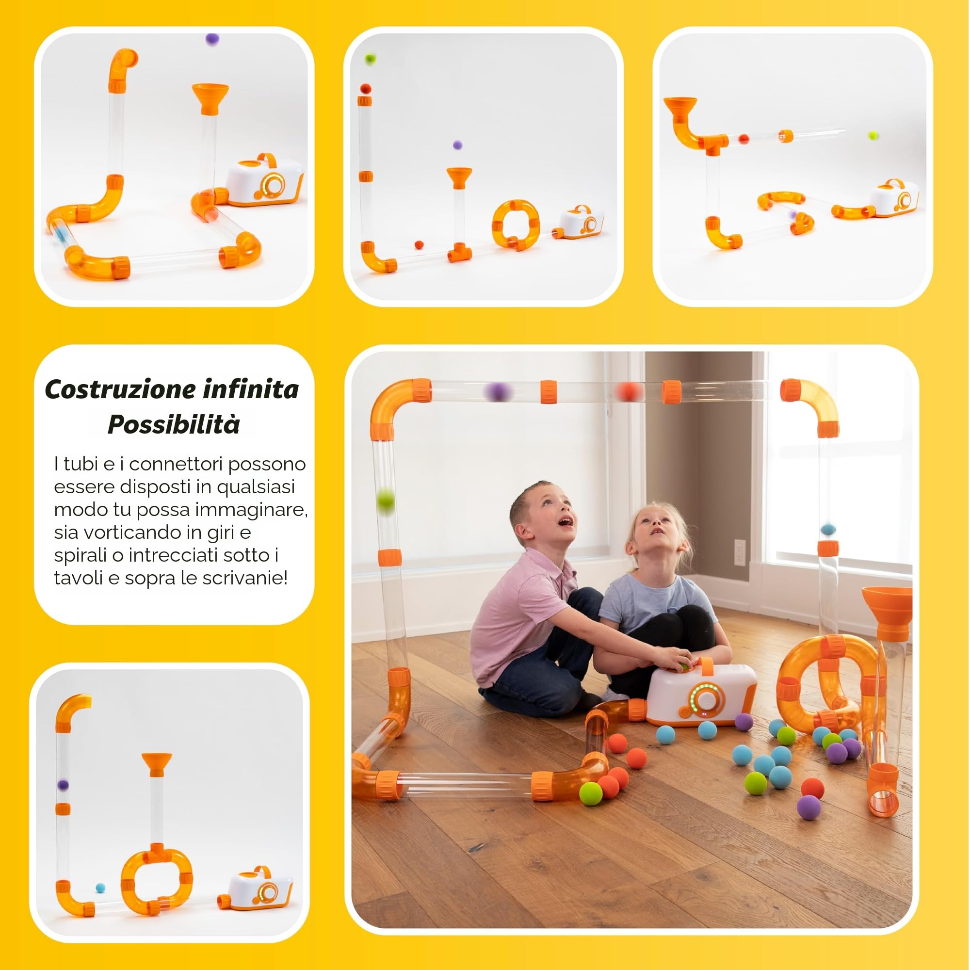 Fat Brain Toys Air Toobz – Giocattolo da costruzione STEM ad aria – Bambini e adolescenti
