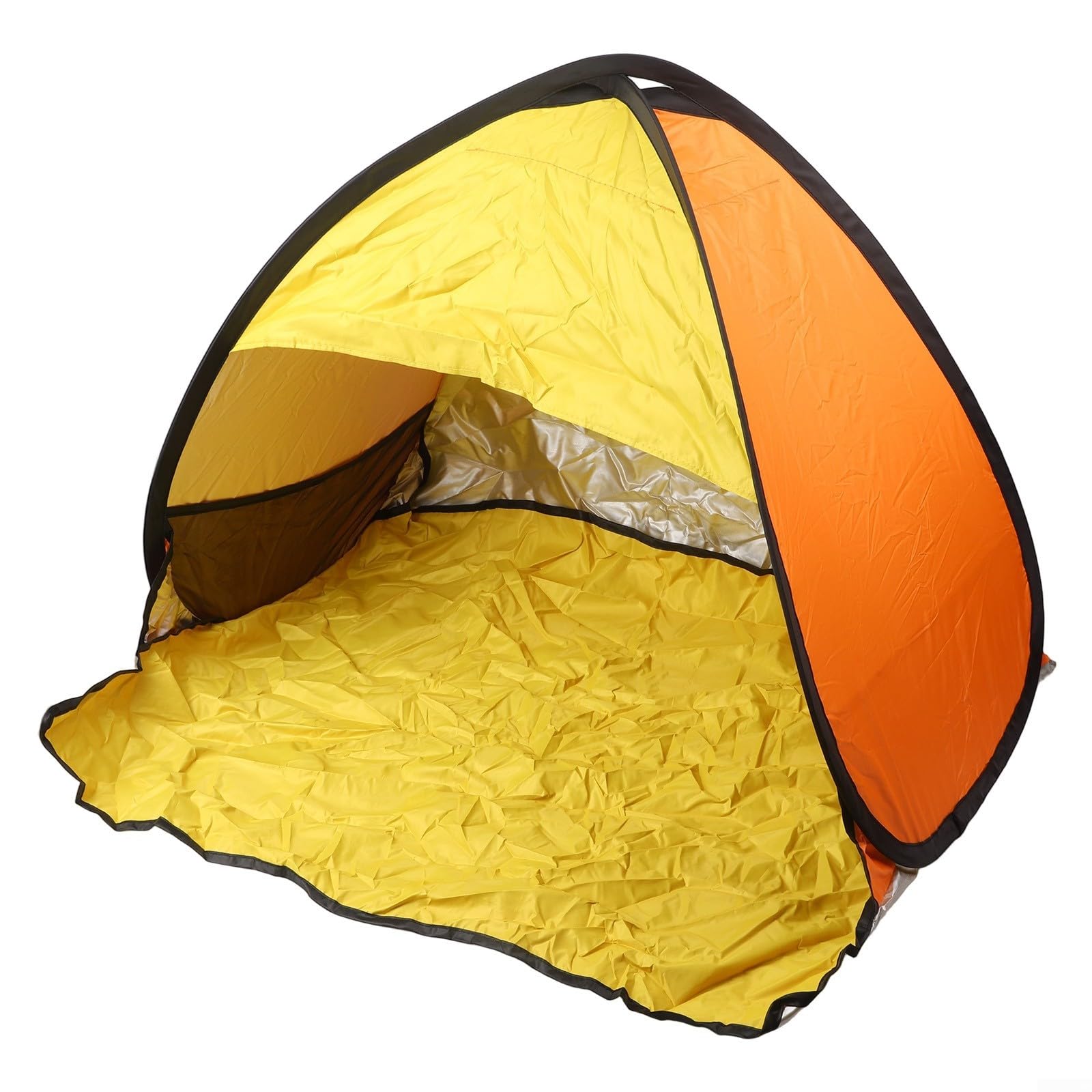 Girftong Automatic Pop-Up Pet Tent, UV Resistant Sunshade With Quick Setup, Portable Beach Shelter For Cats Dogs Camping Hiking Outdoor(Orange and yellow)
