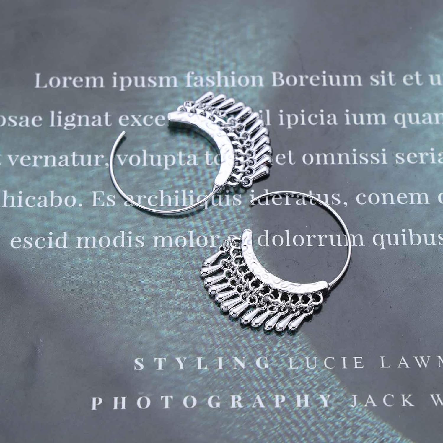 Andelaisi Boho Tribal Circle Hoop Earrings Vintage Tassel Waterdrop Dangle Earrings Silver Hollow Circle Drop Earrings Ethnic Gypsy Circle Statement Earrings Jewelry for Women - Image 3