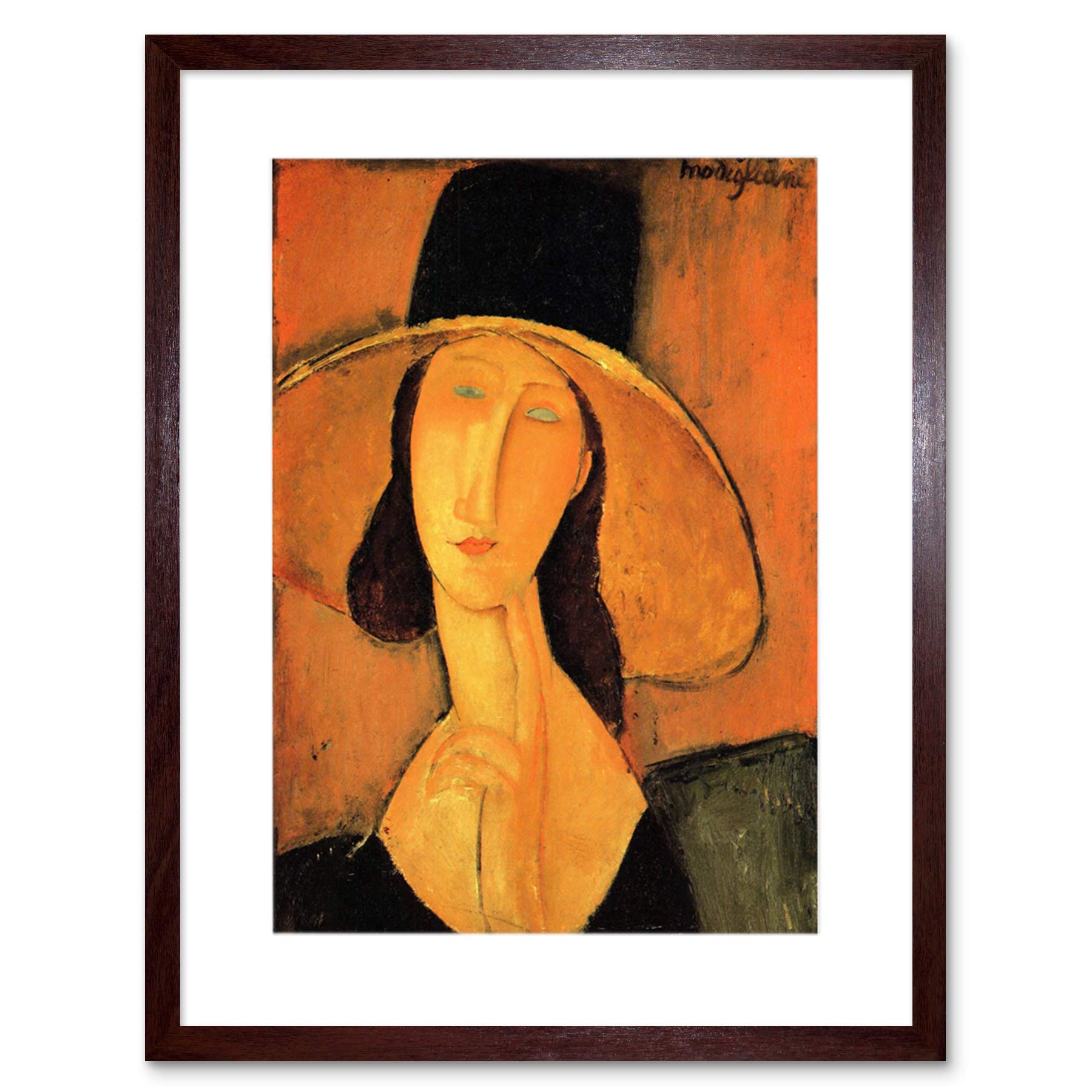 Wee Blue Coo Painting Amedeo Modigliani Woman With Hat Framed Wall Art Print