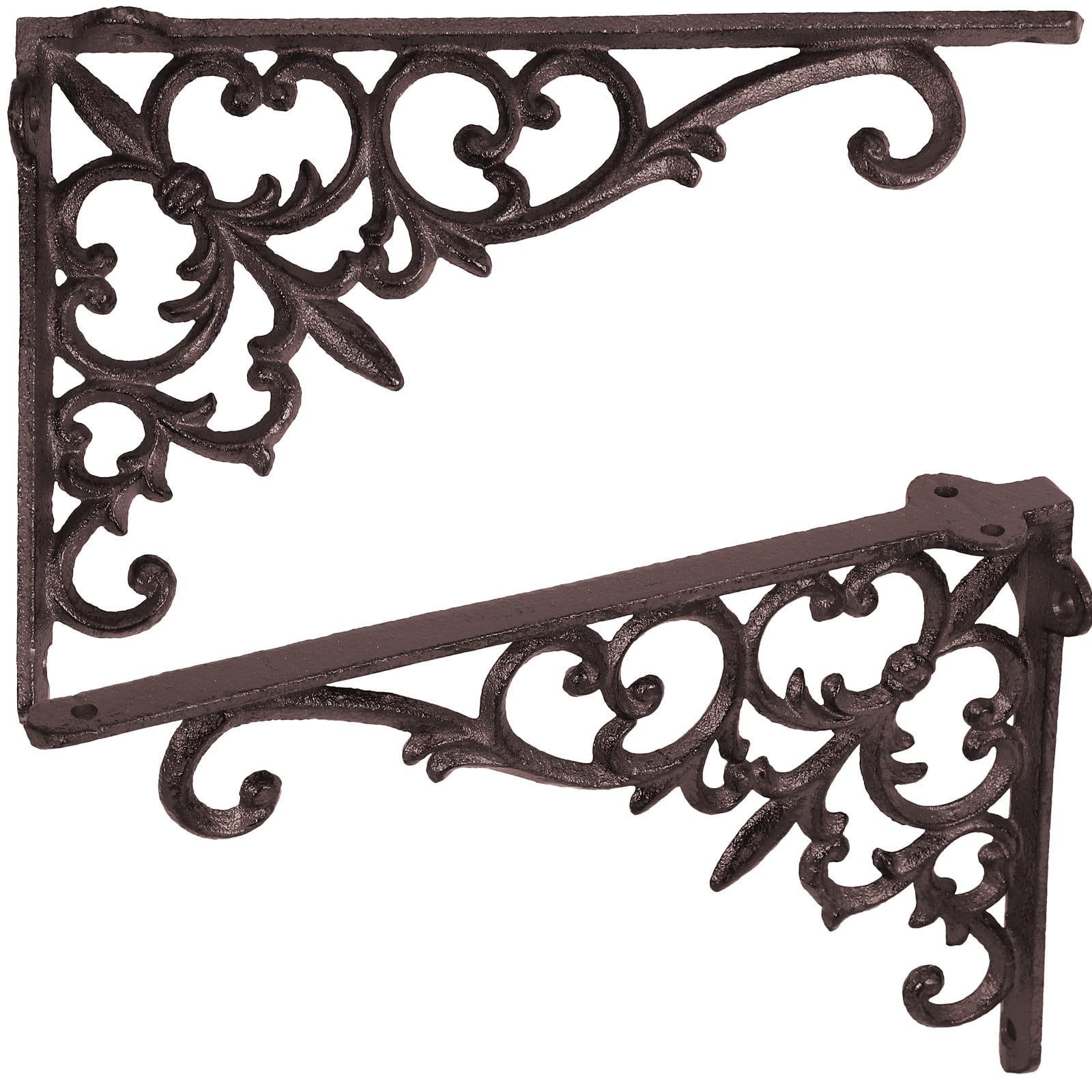 Staffe Reggimensola in Ferro Nero Angolari Decorative 2 Pezzi