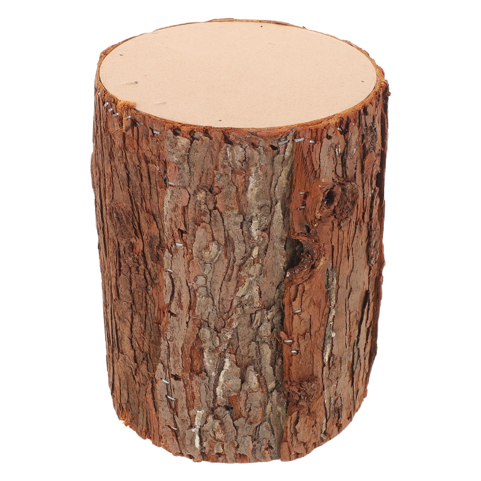 DOITOOL Decoración Realista de Tronco de árbol de Madera - Adorno de Tronco de árbol de Navidad Falso para Centro de Mesa de Boda - Portavelas de Corteza rústica de 20 x 15 cm
