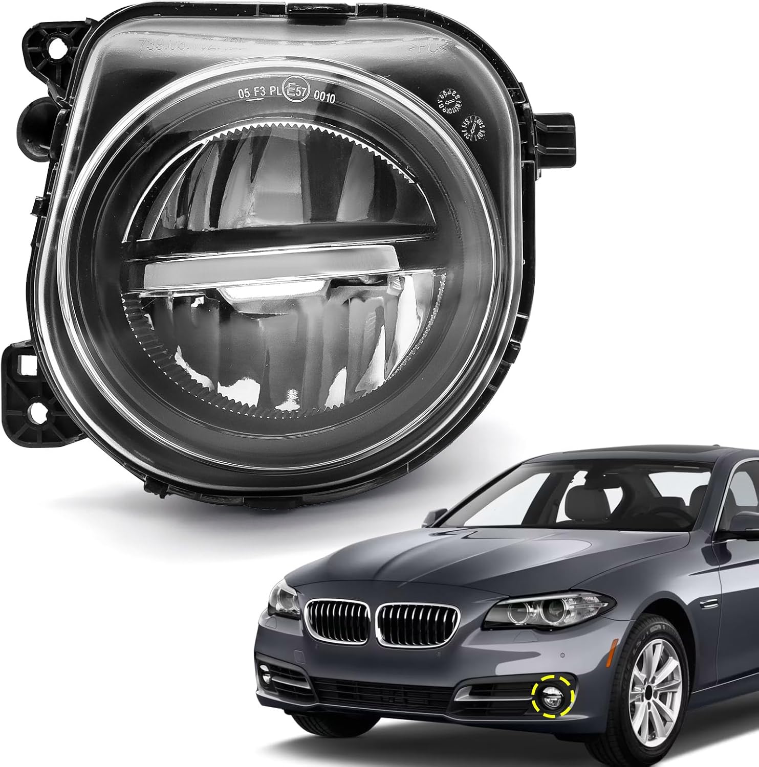 TOPUS LED Fog Light For BMW 528i 535i 535d 550i Sedan/xDrive ActiveHybrid 5 Series Sedan F10 F11 F07 2014 2015 2016 63177311293 63177311294 Right passenger side