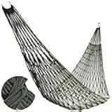 Generic Outdoor Travel Camping Sport Hammock, Outdoor Sport Hammock Net Mesh Nylon Rope Sleeping Bed Swing with Hooks for Garden Beach Yard Travel