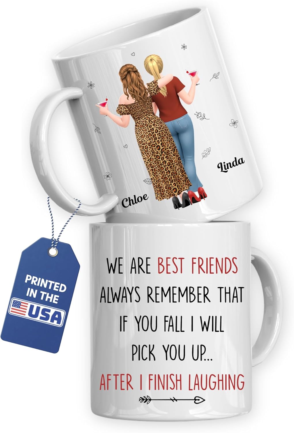 Wrappiness Bestie Personalized Coffee Mug - I Will Pick You After Custom Friendship Ceramic Cup for Sisters, BFF, Coworkers, Funny Gift for Her, Women Friends on Christmas, Birthday, Sisterhood Gift
