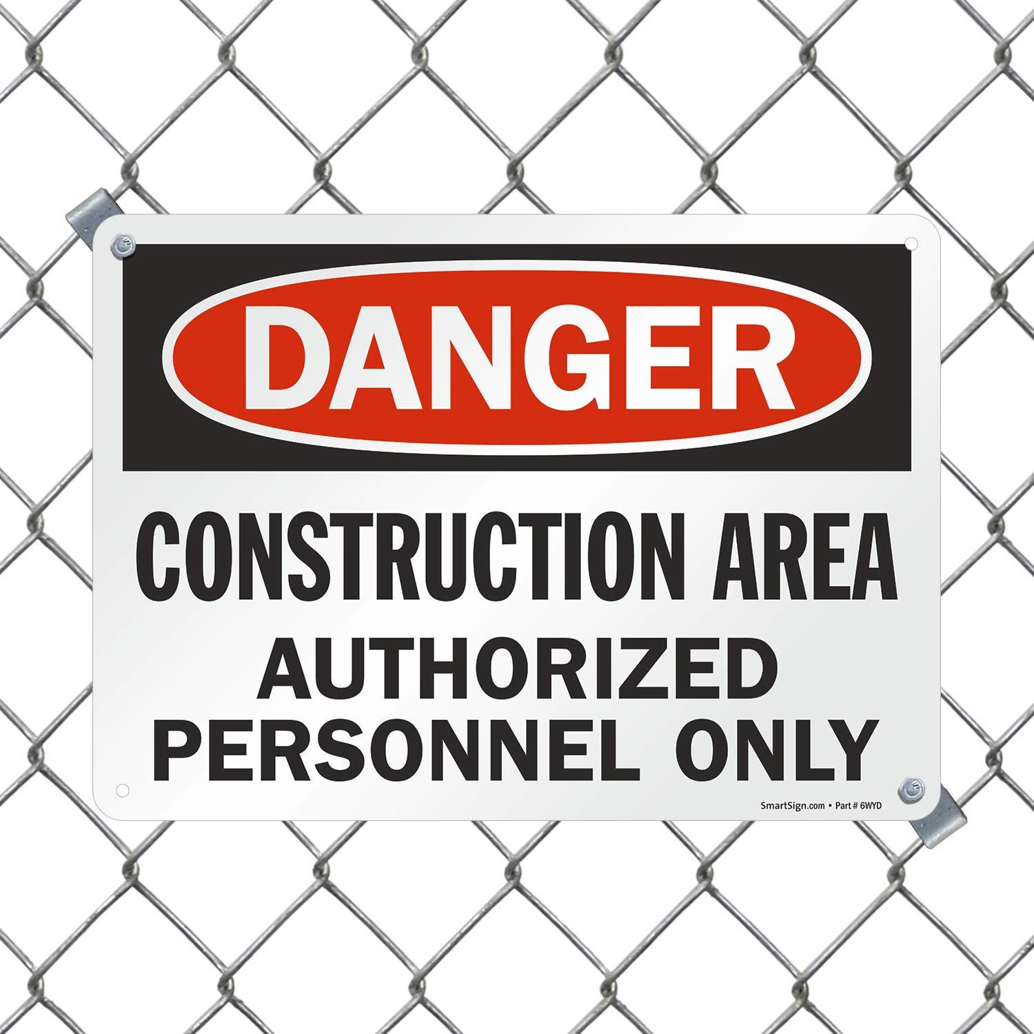 SmartSign - U9-1369-NP_10x14 "Danger - Construction Area, Authorized Personnel Only" Sign | 10" x 14" Plastic Black/Red on White — Amazon image 3