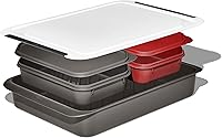 OXO Good Grips Grilling Prep & Carry System: 6-Piece Cutting Board & Tray Set for BBQ Prep, Marinate, Transport