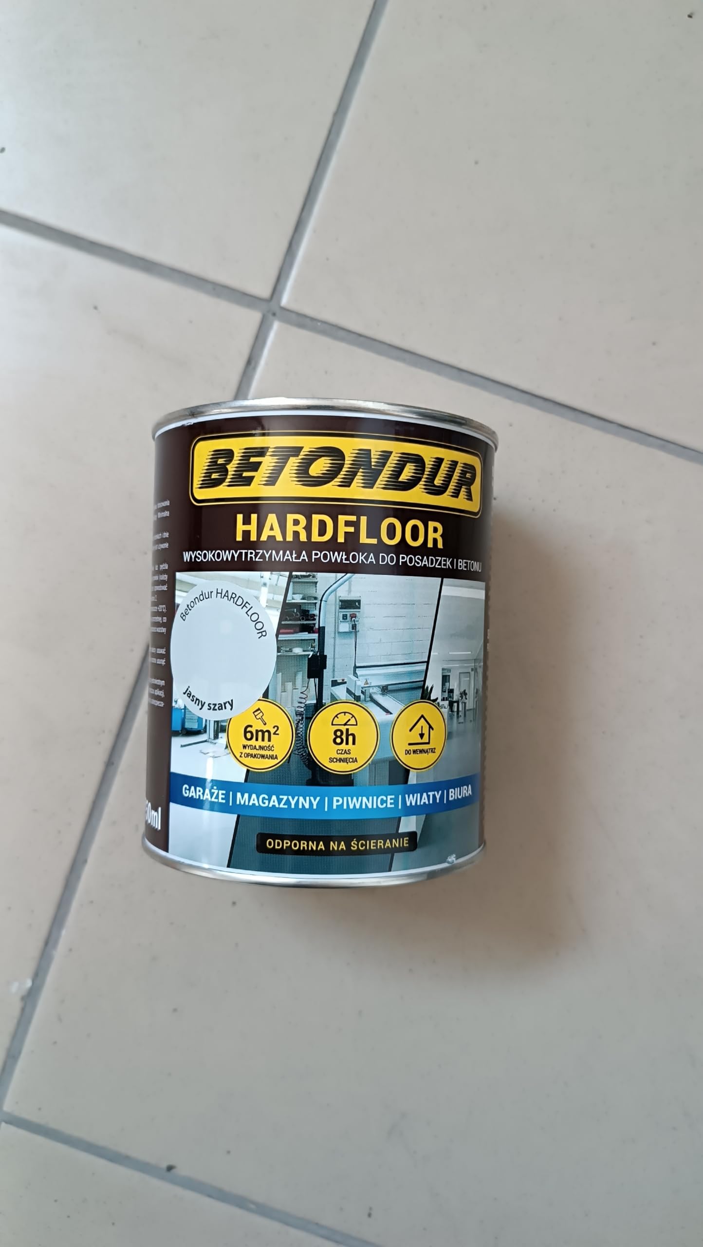 Betonfarbe Hellgrau 0,75 L – Bodenfarbe Innen & Außen für Garage, Keller & Werkstatt – abriebfest, wasserbasiert & schnelltrocknend Hardfloor