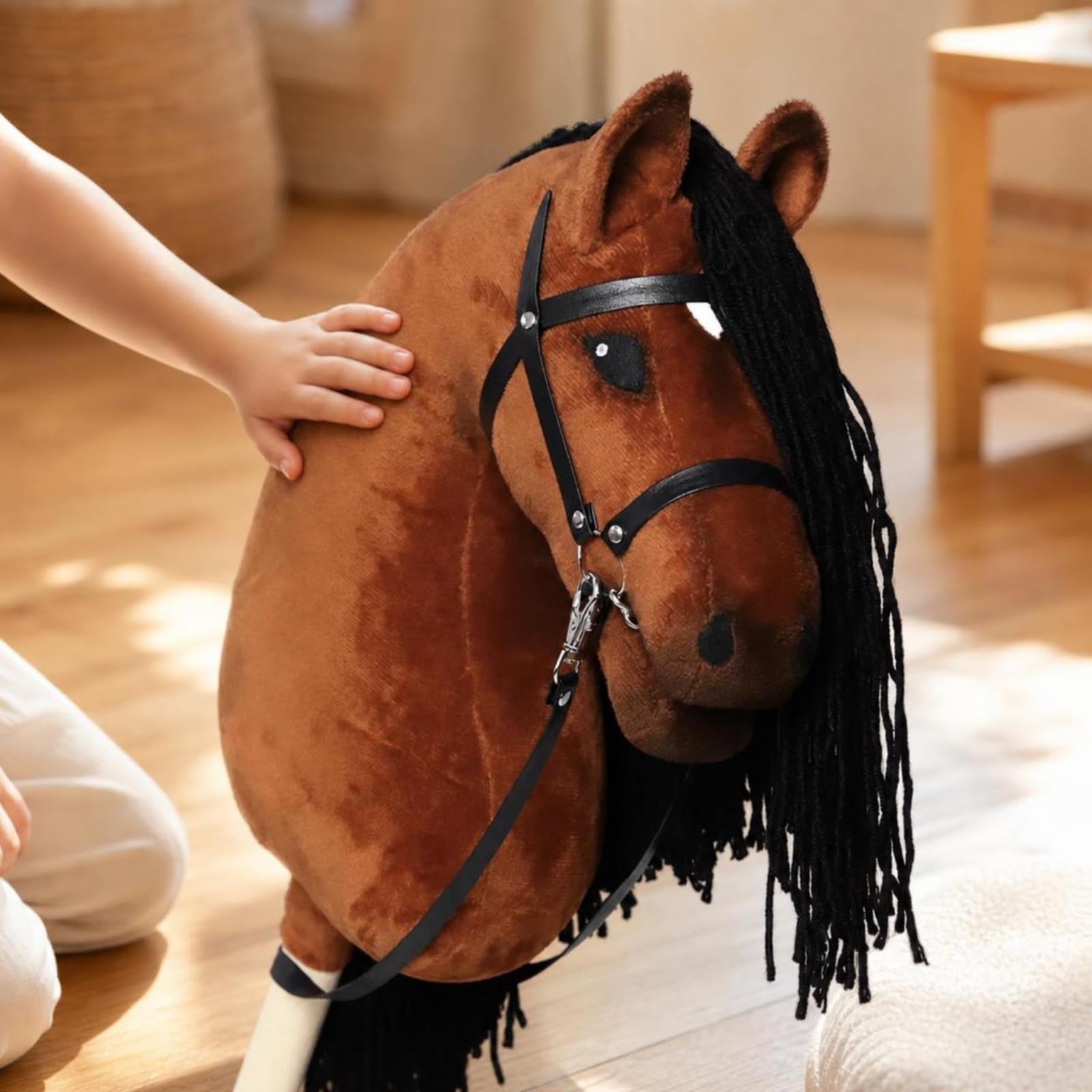 Hobby Horse Morbido Giocattolo, Marrone Scuro, 80 Cm
