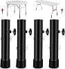 4 PCS Table Leg Extenders Set, Metal Table Leg Riser with Adjustable Screw Clamp, Furniture Riser for Sofa Table Chair Square/Round Suitable Diameter Less Than 1.35inch
