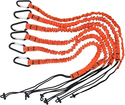 Paquete de 6 cordones de seguridad para herramientas de seguridad, protección contra caídas, retráctil, con hebilla para herramientas de andamio,