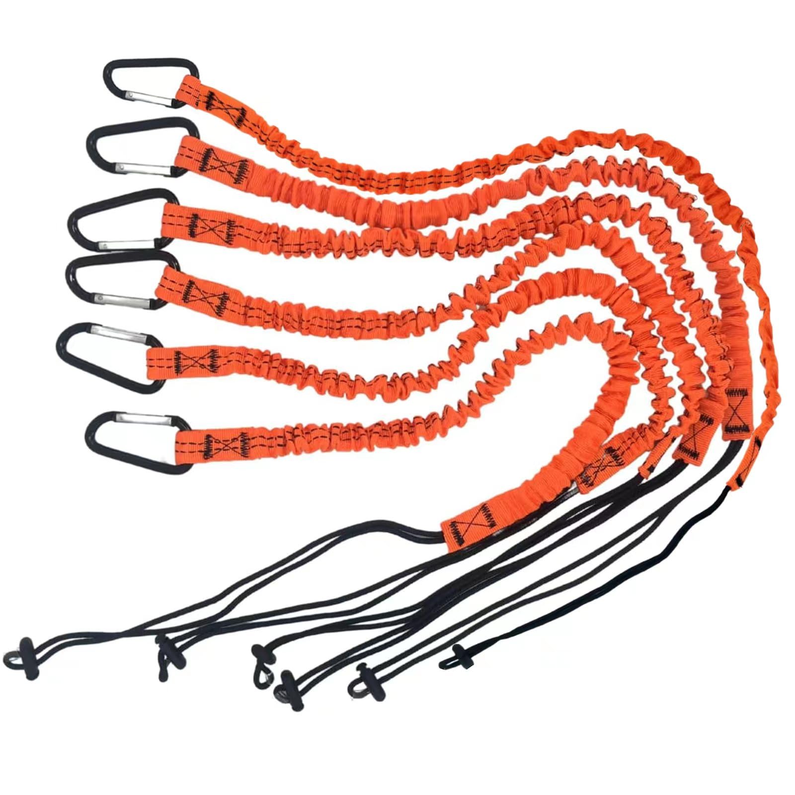 Qiureva 6pack Safety Tool Lanyard, Fall Protection Safety Tool Lanyard Retractable with Buckle for Scaffold Tools,Construction, Carpentry, Roofing,