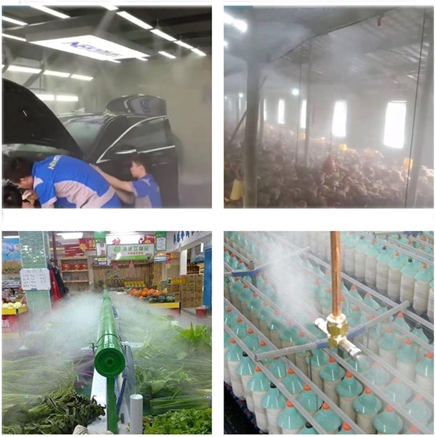 Brass Misting Nozzles Replacement Heads for Outdoor Cooling System, 80pcs High Pressure Atomizing Misting Sprayer for Patio Lawn, Landscaping, Dust Control, 10/24 UNC(Gold,1.0mm)