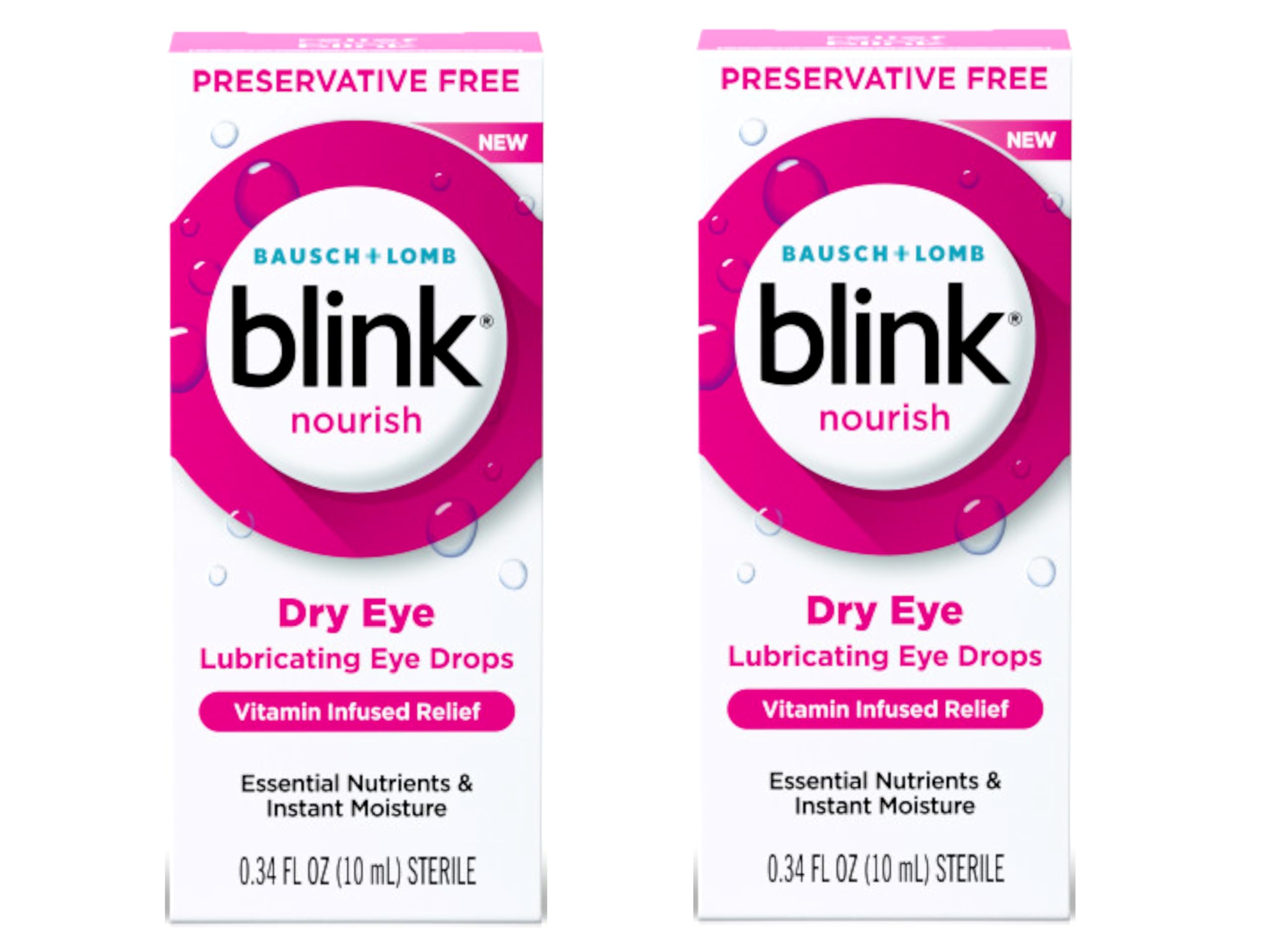 Bausch Lomb Blink Nourish Eye Drops for Dry Eyes 0 34 fl oz Preservative Free Lubricating Eye Drops