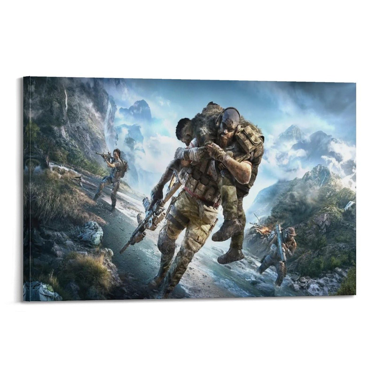 Ksoxdaitip Frame-Style Ghost Recon Series Game Posters Poster Decorative Painting Canvas Wall Posters And Art Picture Print Modern Family Bedroom Decor Posters 20X30inch(50X75cm)
