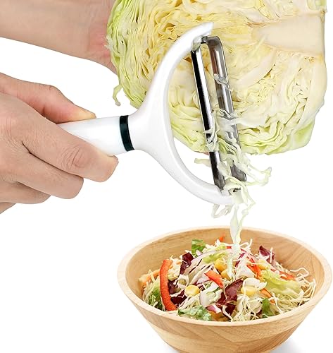 PNEATDEZ Trituradora de repollo, pelador, cortador, rallador, pelador grande de verduras en Y para repollo, chucrut de col con hoja ancha (juego de