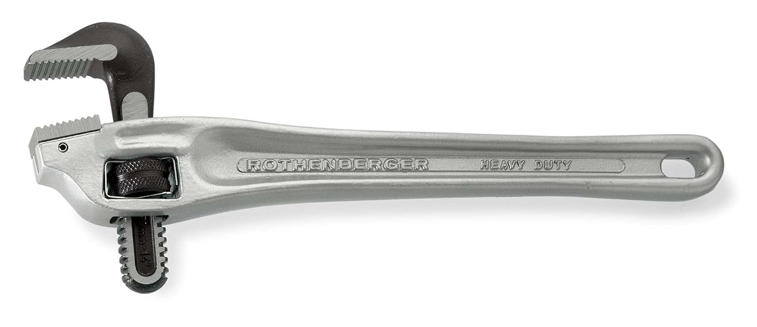 Rothenberger One-Handed Tube Pliers ALUDUR 18" with Replaceable Jaws - Loosens and Tighten Pipes and Fittings - Aluminum Alloy, 0-73 mm Diameter - 70161