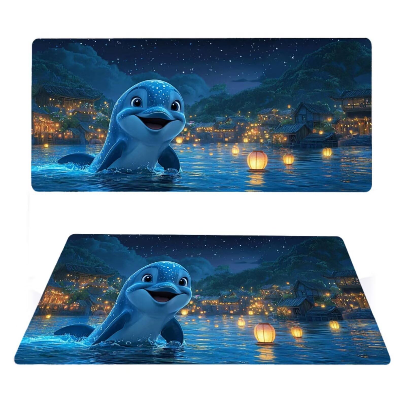 Podkładka pod mysz delfina matowa, podkładka pod mysz do gier XXL 1200 x 600 x 5 mm, podkładka na biurko dla graczy, bardzo duży zestaw stołów dla graczy, antypoślizgowy spód, klawiatura wodoodporna