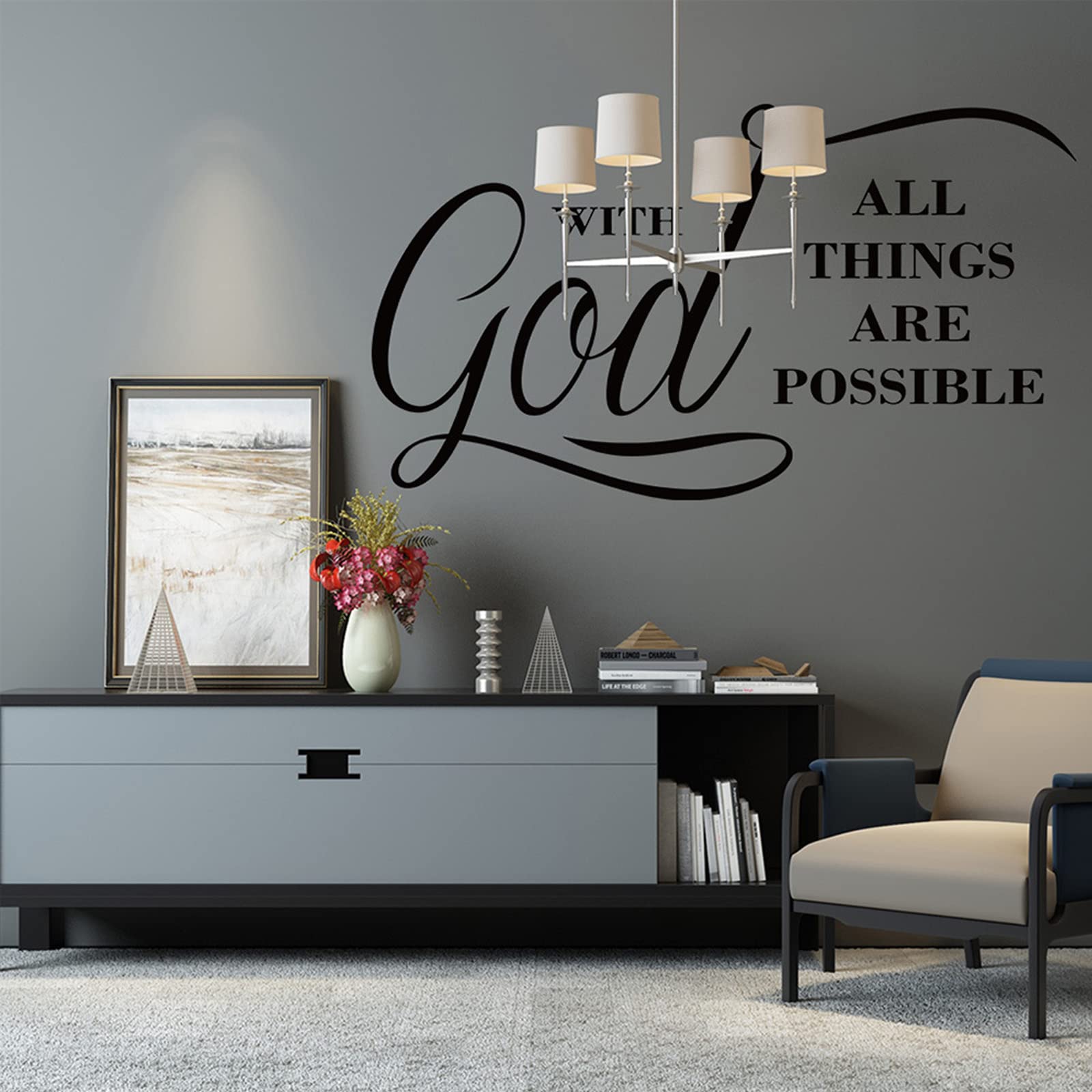 Autocollant Mural Citation Religieuse Vinyle Amovible R42 - Neuf Dans Son Emballage, Décoration Inspirante