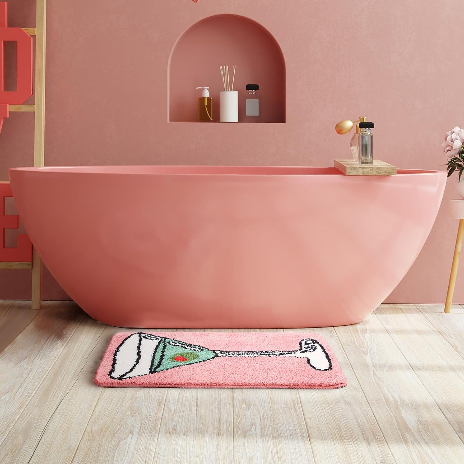 Martini Gift Dirty Martini Bathroom Rugs a Tini Bit Older Birthday Bath Mat Shower Non Slip Absorbent Margarita Theme Bath Mat Washable 20x32 Inch Bathroom Rugs for Kitchen, Front Door, Living Home