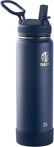 Miniatura 16 de Takeya Actives - Botella de agua de acero inoxidable con aislamiento y tapa con boquilla, capacidad de 22 oz, color rubor Rosa (Blush),Lila,Confeti