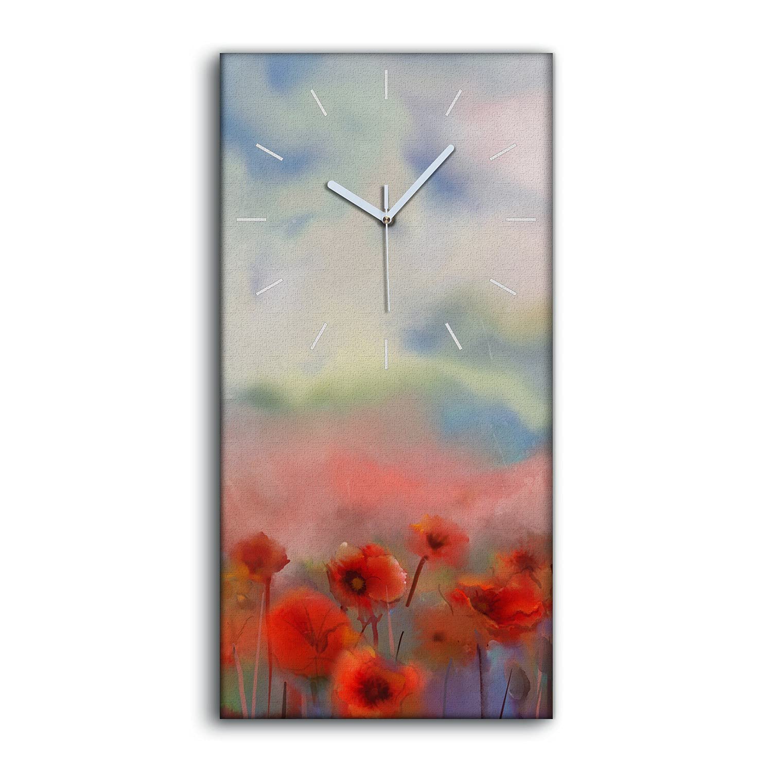 Horloge sur Toile Décoration Art Mural Anti-Bruit sans Cochement 30x60cm