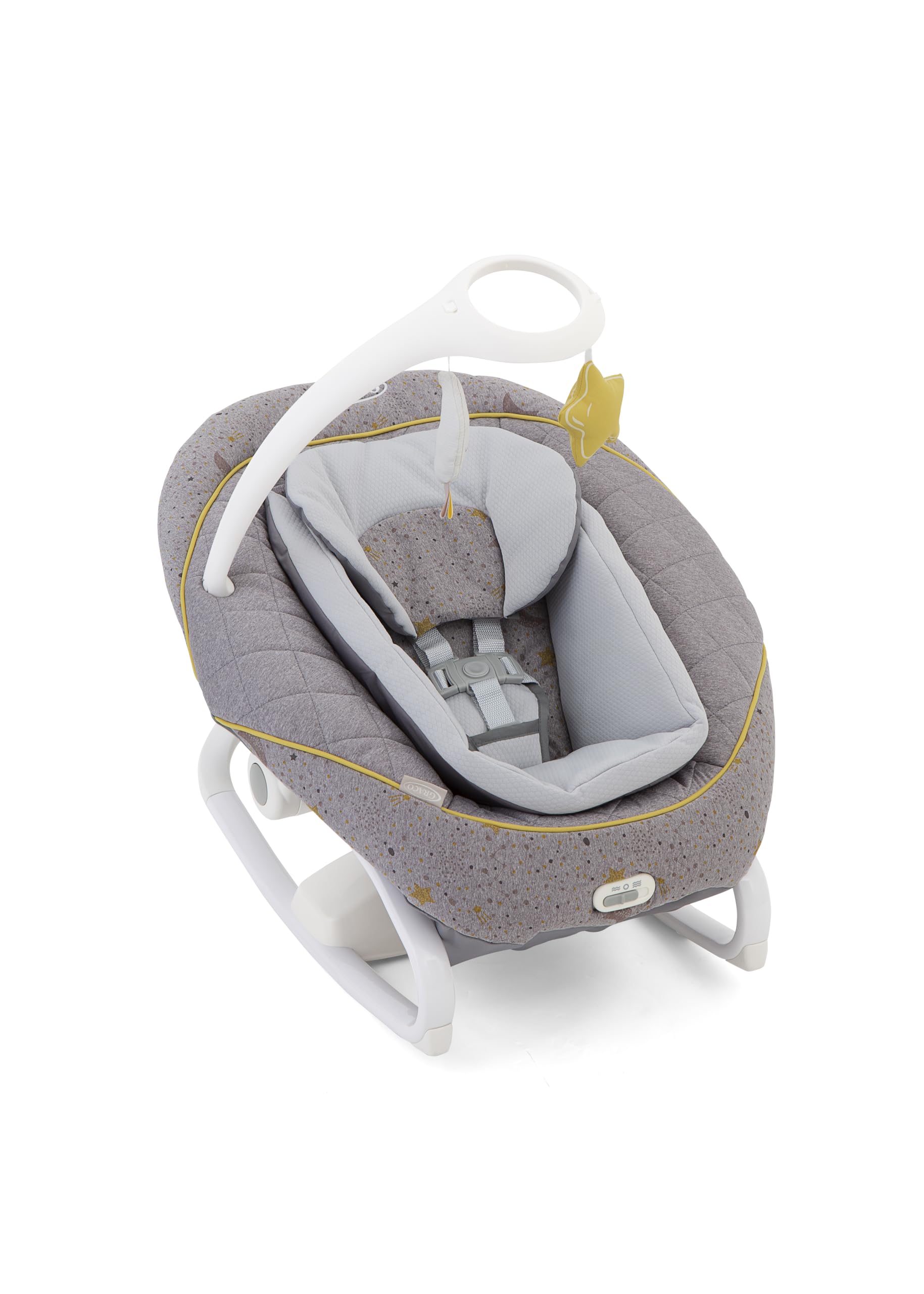 Graco All Ways Soother - Mecedora y sillita portátil para bebés 2 en 1, de recién nacidos a 9 meses aproximadamente (0-9 kg), con vibración y velocidad de balanceo ajustable, estampado Stargazer