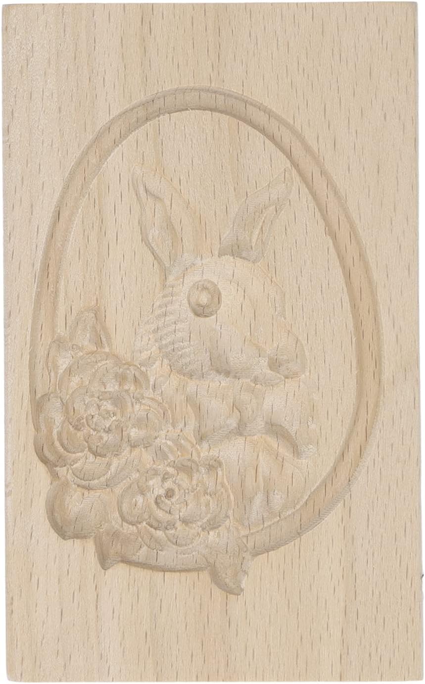 Cookie Stamp Wooden Cookie Easy Release Reusable Washable Carved Biscuit Press Stamp for Home Kitchen