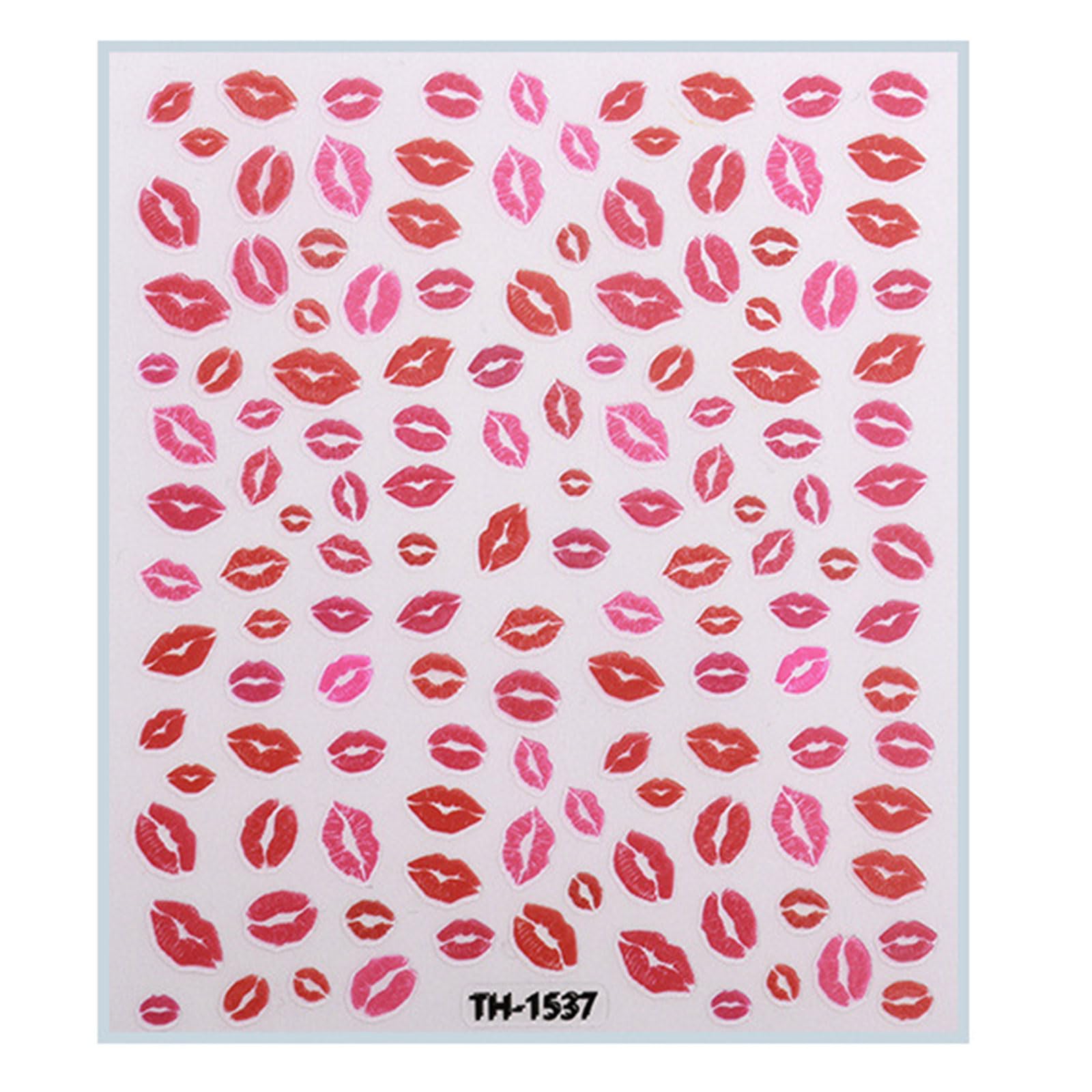 1 Sheet Fashion Nails Art Decals Valentine's Day Manicure Decors with Cartoon Lips Patterns Nails Salon Accessories Valentine's Day