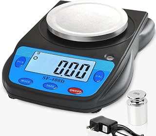 MOCCO 600g x 0.01g Digital Lab Scale - Precision Electronic Balance for Labs, Jewelry, Chemistry with 6 Units & Calibration Weight