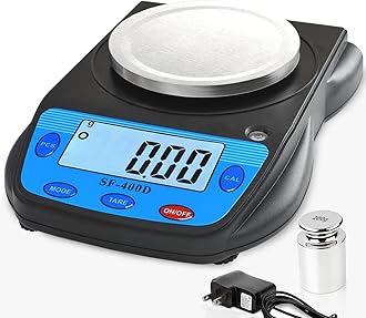 600g x 0.01g Science Digital Scale Lab Balance Gram Scale 6 Units Accuracy Electronic Laboratory Scale Chemistry, Jewelry, Carats, Ounces, Grams, Calibration Weight and Adapter Included